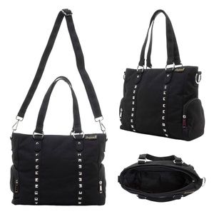 Sourpuss Leda Large Studded Canvas Purse